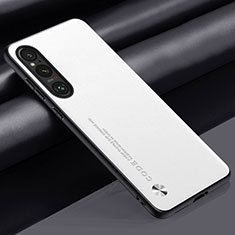 Soft Luxury Leather Snap On Case Cover S02 for Sony Xperia 1 V White