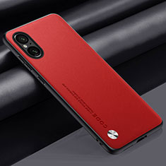 Soft Luxury Leather Snap On Case Cover S02 for Sony Xperia 5 V Red