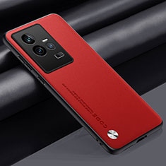 Soft Luxury Leather Snap On Case Cover S02 for Vivo iQOO 11 5G Red