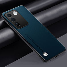 Soft Luxury Leather Snap On Case Cover S02 for Vivo V27 Pro 5G Blue