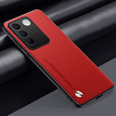 Soft Luxury Leather Snap On Case Cover S02 for Vivo V27 Pro 5G Red
