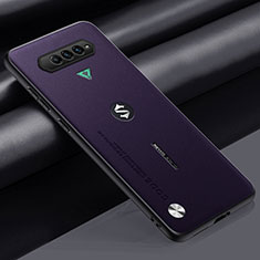 Soft Luxury Leather Snap On Case Cover S02 for Xiaomi Black Shark 4 5G Purple