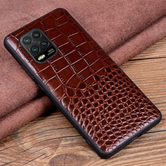 Soft Luxury Leather Snap On Case Cover S02 for Xiaomi Mi 10 Lite Brown