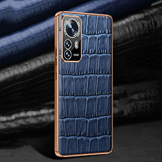 Soft Luxury Leather Snap On Case Cover S02 for Xiaomi Mi 12 5G Blue