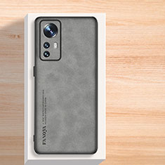 Soft Luxury Leather Snap On Case Cover S02 for Xiaomi Mi 12T Pro 5G Gray
