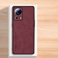 Soft Luxury Leather Snap On Case Cover S02 for Xiaomi Mi 13 Lite 5G Red