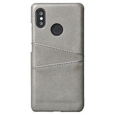Soft Luxury Leather Snap On Case Cover S02 for Xiaomi Mi 8 Gray