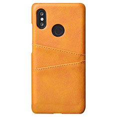 Soft Luxury Leather Snap On Case Cover S02 for Xiaomi Mi 8 Orange