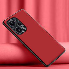 Soft Luxury Leather Snap On Case Cover S02 for Xiaomi Poco F5 5G Red