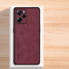 Soft Luxury Leather Snap On Case Cover S02 for Xiaomi Poco X5 Pro 5G Red