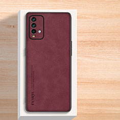 Soft Luxury Leather Snap On Case Cover S02 for Xiaomi Redmi Note 9 4G Red