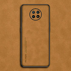Soft Luxury Leather Snap On Case Cover S02 for Xiaomi Redmi Note 9T 5G Brown