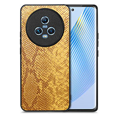 Soft Luxury Leather Snap On Case Cover S02D for Huawei Honor Magic5 5G Yellow