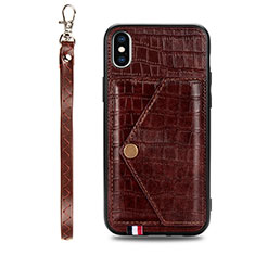 Soft Luxury Leather Snap On Case Cover S02D for Samsung Galaxy A11 Brown