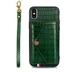 Soft Luxury Leather Snap On Case Cover S02D for Samsung Galaxy A11 Green