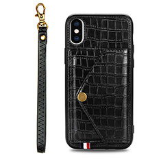 Soft Luxury Leather Snap On Case Cover S02D for Samsung Galaxy M11 Black