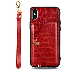Soft Luxury Leather Snap On Case Cover S02D for Samsung Galaxy M11 Red