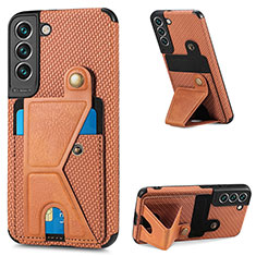 Soft Luxury Leather Snap On Case Cover S02D for Samsung Galaxy S21 5G Brown