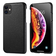 Soft Luxury Leather Snap On Case Cover S03 for Apple iPhone 11 Black