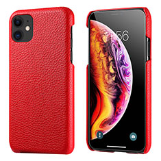 Soft Luxury Leather Snap On Case Cover S03 for Apple iPhone 11 Red