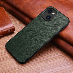 Soft Luxury Leather Snap On Case Cover S03 for Apple iPhone 13 Mini Green