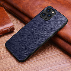 Soft Luxury Leather Snap On Case Cover S03 for Apple iPhone 13 Pro Blue