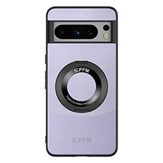 Soft Luxury Leather Snap On Case Cover S03 for Google Pixel 8 Pro 5G Purple