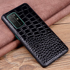 Soft Luxury Leather Snap On Case Cover S03 for Huawei Honor 30S Black
