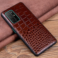 Soft Luxury Leather Snap On Case Cover S03 for Huawei Honor 30S Brown