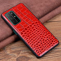 Soft Luxury Leather Snap On Case Cover S03 for Huawei Honor 30S Red