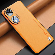 Soft Luxury Leather Snap On Case Cover S03 for Huawei Honor 90 5G Orange