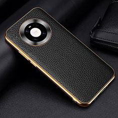 Soft Luxury Leather Snap On Case Cover S03 for Huawei Mate 40 Pro Black