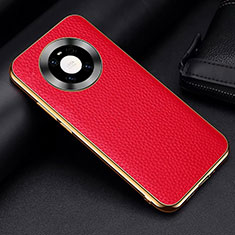Soft Luxury Leather Snap On Case Cover S03 for Huawei Mate 40E 4G Red
