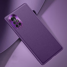 Soft Luxury Leather Snap On Case Cover S03 for Huawei Nova 8 5G Purple