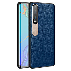 Soft Luxury Leather Snap On Case Cover S03 for Huawei P30 Blue
