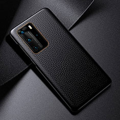 Soft Luxury Leather Snap On Case Cover S03 for Huawei P40 Pro Black