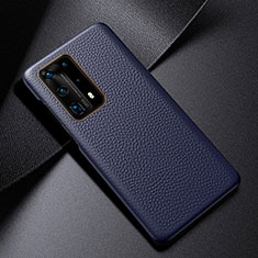 Soft Luxury Leather Snap On Case Cover S03 for Huawei P40 Pro+ Plus Blue