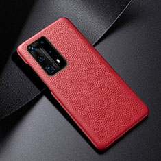 Soft Luxury Leather Snap On Case Cover S03 for Huawei P40 Pro+ Plus Red