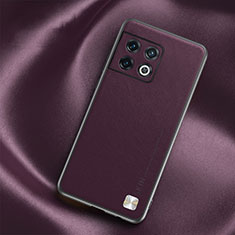 Soft Luxury Leather Snap On Case Cover S03 for OnePlus 10 Pro 5G Purple