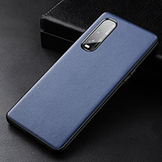 Soft Luxury Leather Snap On Case Cover S03 for Oppo Find X2 Blue