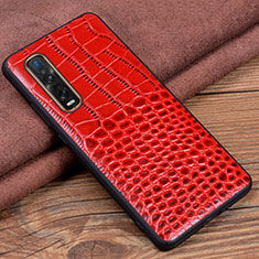 Soft Luxury Leather Snap On Case Cover S03 for Oppo Find X2 Pro Red