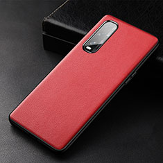 Soft Luxury Leather Snap On Case Cover S03 for Oppo Find X2 Red