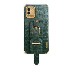 Soft Luxury Leather Snap On Case Cover S03 for Samsung Galaxy A03 Green