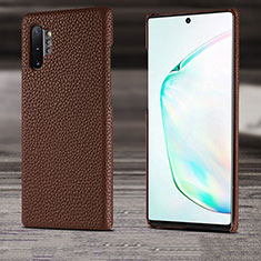 Soft Luxury Leather Snap On Case Cover S03 for Samsung Galaxy Note 10 Plus Brown
