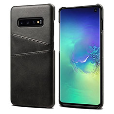 Soft Luxury Leather Snap On Case Cover S03 for Samsung Galaxy S10 Black