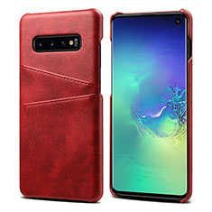 Soft Luxury Leather Snap On Case Cover S03 for Samsung Galaxy S10 Red