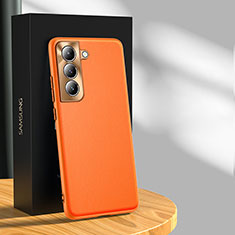 Soft Luxury Leather Snap On Case Cover S03 for Samsung Galaxy S22 5G Orange