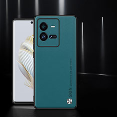 Soft Luxury Leather Snap On Case Cover S03 for Vivo iQOO 10 Pro 5G Cyan