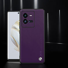 Soft Luxury Leather Snap On Case Cover S03 for Vivo iQOO 10 Pro 5G Purple