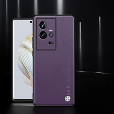 Soft Luxury Leather Snap On Case Cover S03 for Vivo iQOO 11 Pro 5G Purple